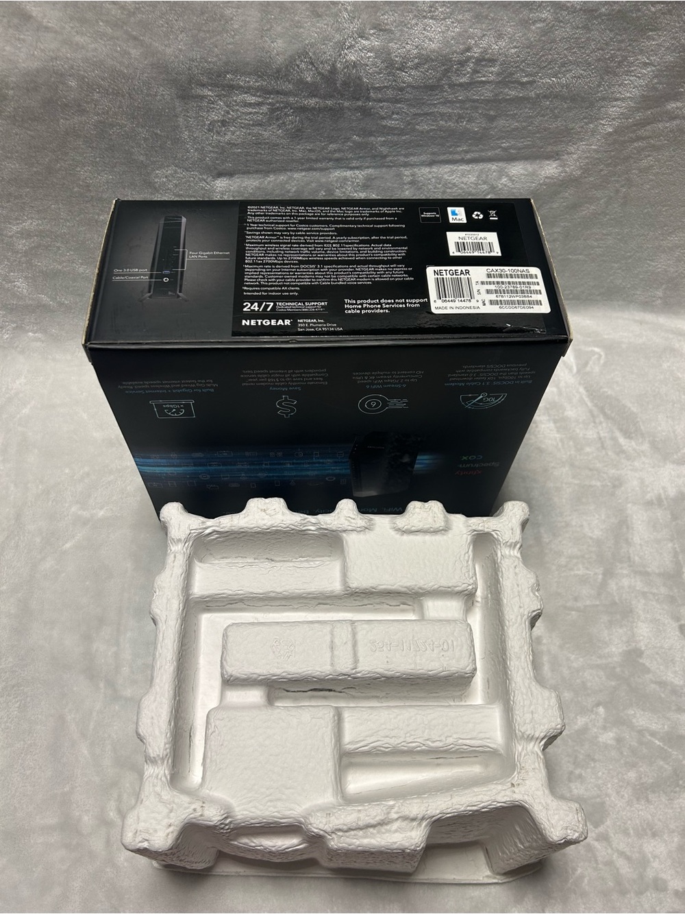 NETGEAR Nighthawk AX2700 WiFi 6 Cable Modem Router BOX ONLY - Picture 6 of 6
